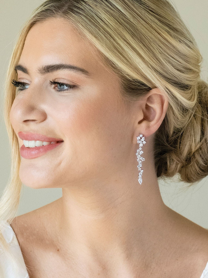 Ivory & Co silver drop earrings 5.4cm, UK version