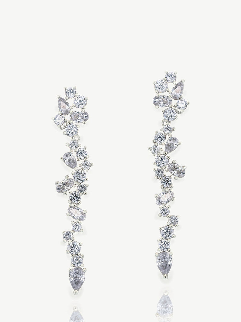 Ivory & Co silver drop earrings 5.4cm, UK version
