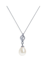 Next Ivory & Co Silver Lisbon Crystal Pearl Romantic Pendant Necklace 2.5cm- Buy online at McGrocer