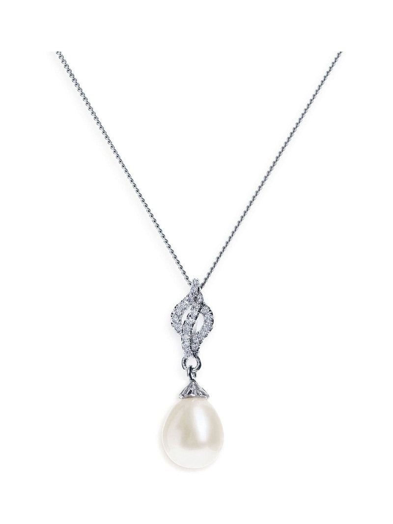 Ivory & Co Lisbon Crystal Pearl Pendant 2.5cm, UK version