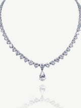 Next Ivory & Co Silver Imperial Crystal Teardrop Bridal Necklace 18 inches- Buy online at McGrocer