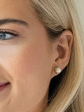 Ivory & Co silver plated Cairo pearl stud earrings 0.7cm, UK version