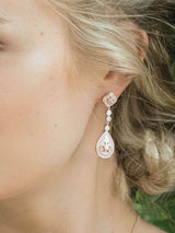 Next Ivory & Co Rose Gold Moonstruck Crystal Pave Vintage Art Deco Earrings 4.5cm- Buy online at McGrocer