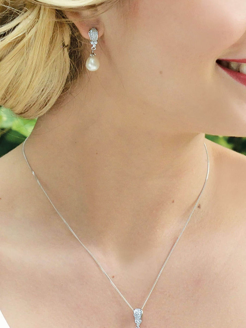 Ivory & Co Serrano pearl drop set 2.5cm, UK version