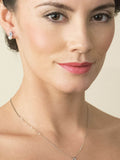 Ivory & Co silver classic pearl and crystal earrings in ivory, 1cm, UK version