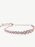 Rose Gold Plated Graduating Crystal Bracelet with Adjustable Toggle Fastening