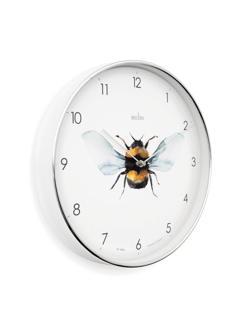 Acctim Chrome Bee wall clock 30cm - British product