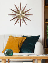 Next Acctim Clocks Brown Wolcott 49cm Wood and Metal Spoke Wall Clock- Buy online at McGrocer