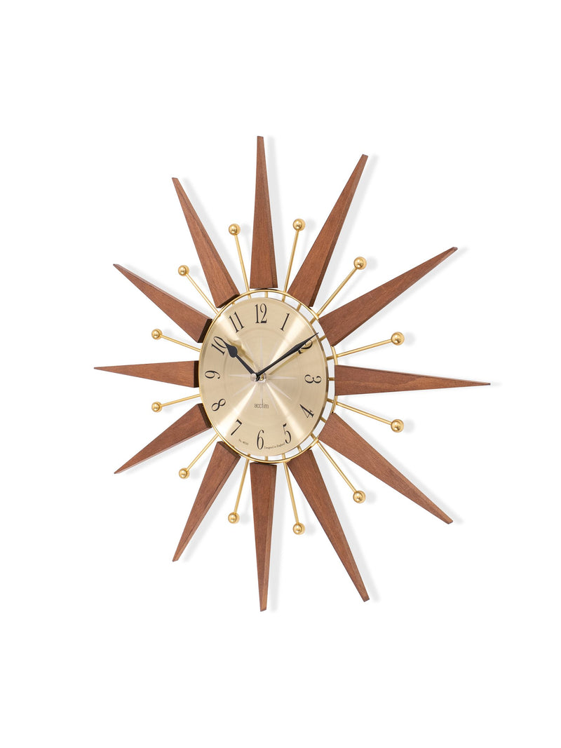 Acctim Clocks brown Wolcott wall clock 49cm, imported from the UK