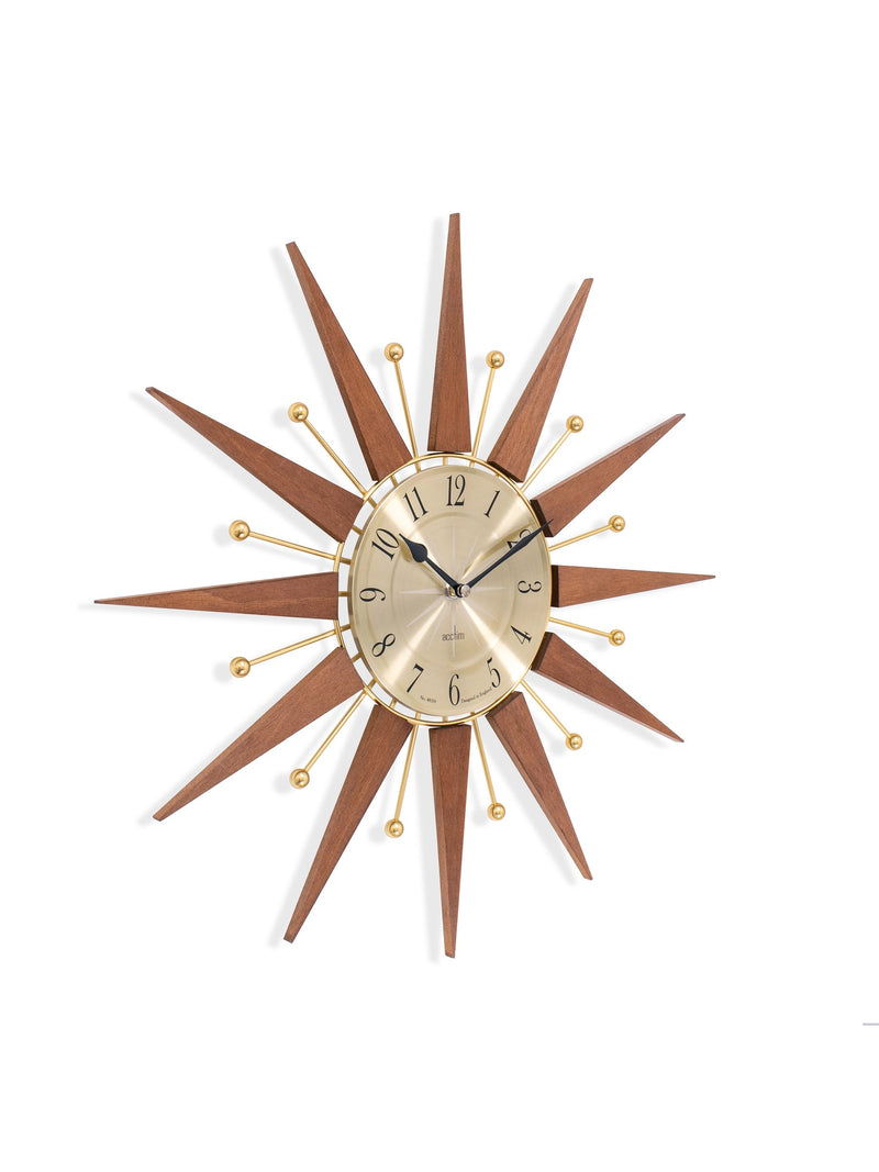 Acctim Clocks brown Wolcott wall clock 49cm, imported from the UK