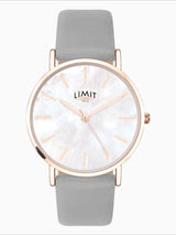 Next Limit Grey Secret Garden 35mm Round Rose Gold Analogue Watch with Grey Strap- Buy online at McGrocer