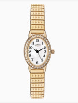 Next Limit Gold Tone Classic 20mm Oval Analogue Watch with Gold Expanding Bracelet- Buy online at McGrocer