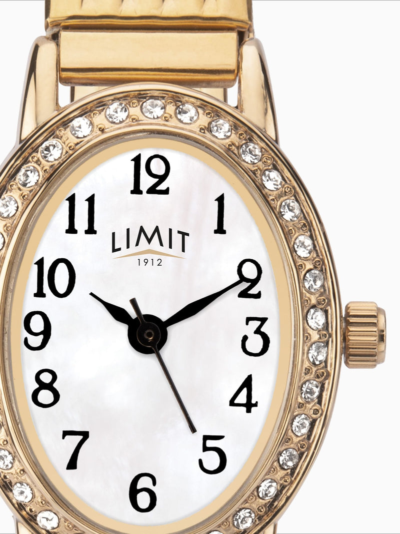 Limit gold oval analogue watch 20mm, UK version