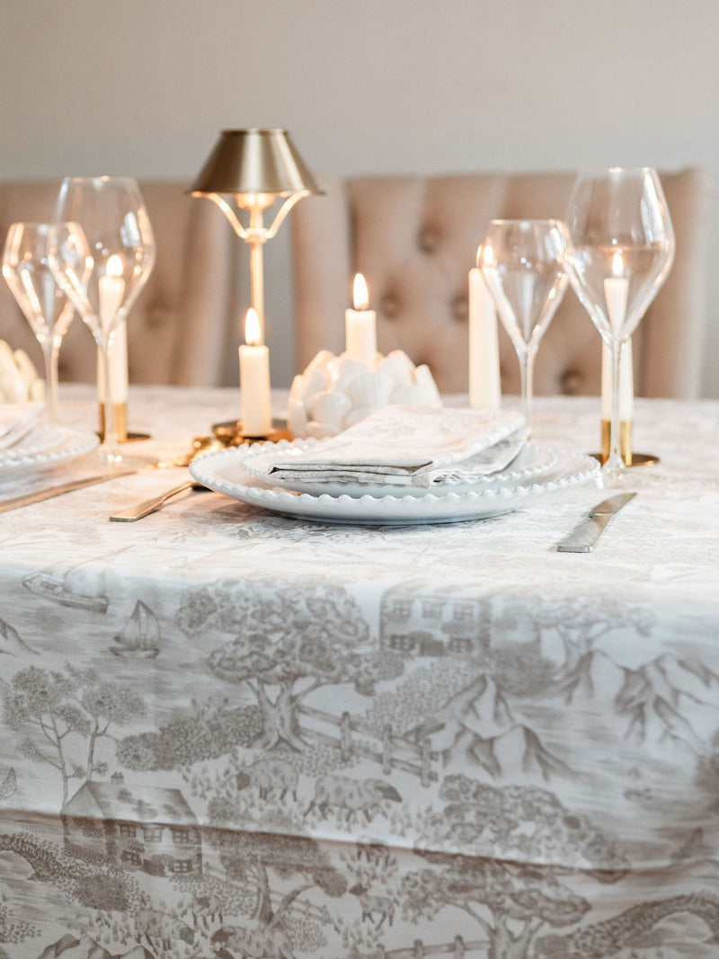 Avalon Home natural soft toile tablecloth 143x230cm - British product