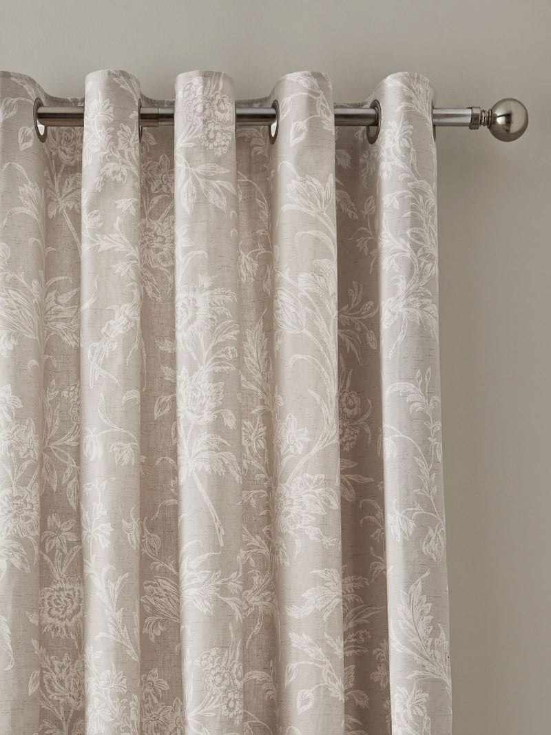 Laura Ashley grey Lloyd eyelet lined curtains 224x274cm, UK version