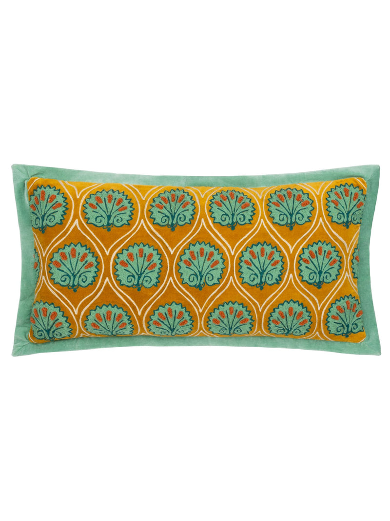 Riva Paoletti Ochre Marine Casa embroidered cushion, UK version