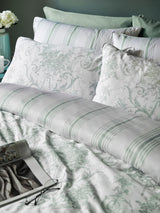 Next Laura Ashley Sage Green Reversible Tuileries Duvet Cover and Pillowcase Set- Buy online at McGrocer