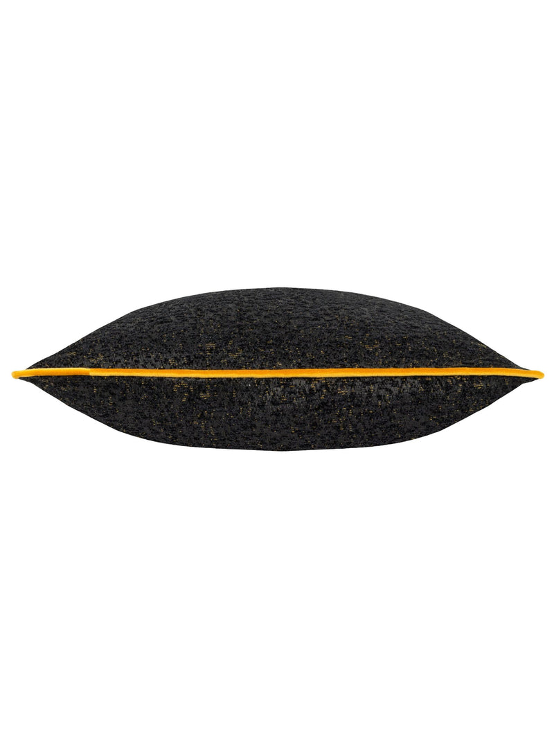 Riva Paoletti black galaxy chenille piped cushion 50cm - British product