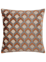 Next Riva Paoletti Ledbury Velvet Jacquard Cushion, Ginger/Grey, 45 x 45cm- Buy online at McGrocer
