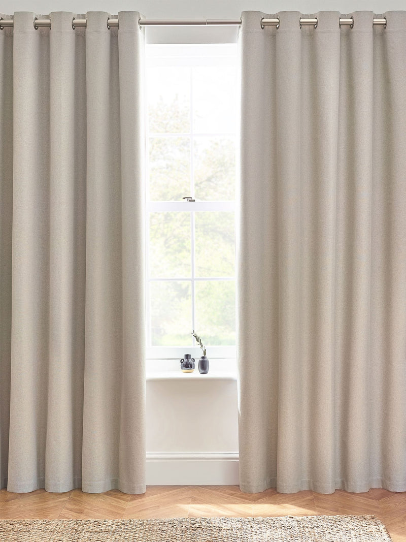 Furn Dawn textured blackout eyelet curtains (British brand)