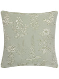 Wylder sage green floral jacquard cushion 50x50cm - British product