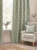 Wylder sage green floral jacquard cushion 50x50cm - British product