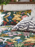 Furn Green Amanita reversible mushroom duvet cover and pillowcase set - British product