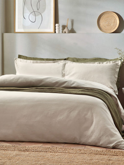 Next Waffle Textured Cotton Duvet Cover Set- Buy online at McGrocer