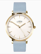 Next Limit Blue 36mm Gold Analogue Watch with Blue Strap- Buy online at McGrocer