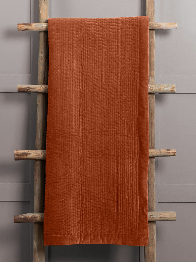 Voyage Sunset Haze quilted velvet throw, UK version