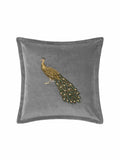 Voyage Oxford cushion embroidered peacock design 55cm, UK version