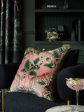 Square tiger print velvet cushion 50x50cm, UK version