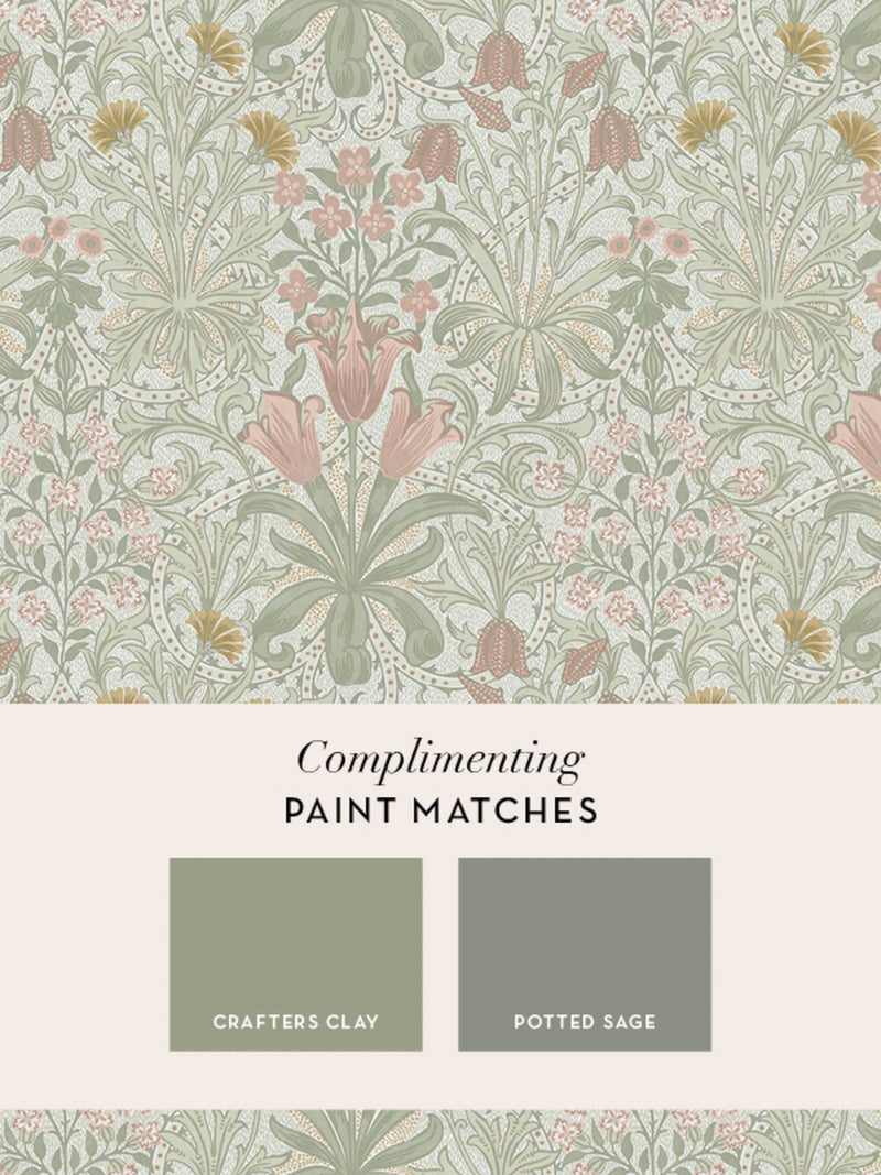 William Morris Woodland Weeds wallpaper 10m roll, imported from the UK