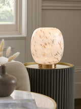 Next White/Gold Confetti Glass Rechargeable Wireless Table Lamp- Buy online at McGrocer