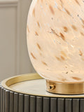 White and gold confetti glass rechargeable table lamp (British brand)