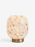 White and gold confetti glass rechargeable table lamp (British brand)