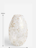 White and gold large confetti glass flower vase (British brand)