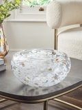 White/Gold Confetti Glass Bowl