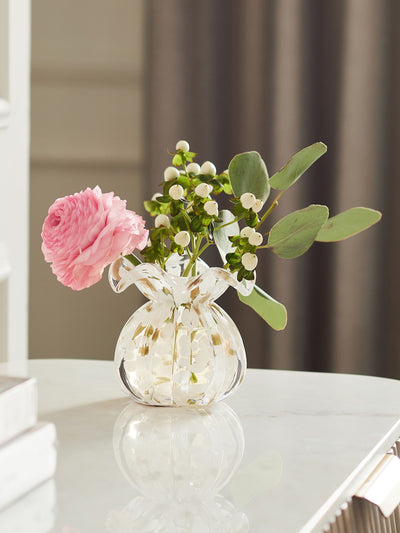 Next White and Gold Mini Confetti Glass Flower Vase- Buy online at McGrocer