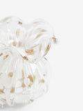 White and gold mini confetti glass flower vase (British brand)
