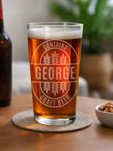 Next PMC Personalised Brewery Style Pint Glass- Buy online at McGrocer