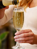PMC personalised couples flute glass 23cm - British product