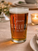 Next PMC Personalised Groom Elegant Pint Glass- Buy online at McGrocer