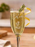 PMC personalised flower motif flute glass 5cm, UK version