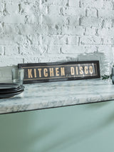 Next Black and Gold Kitchen Disco Slogan Framed Wall Art, 14x71cm- Buy online at McGrocer
