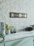 Black and gold Kitchen Disco framed wall art, 14x71cm - British product