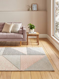 Catherine Lansfield rose grey geometric rug, imported from the UK