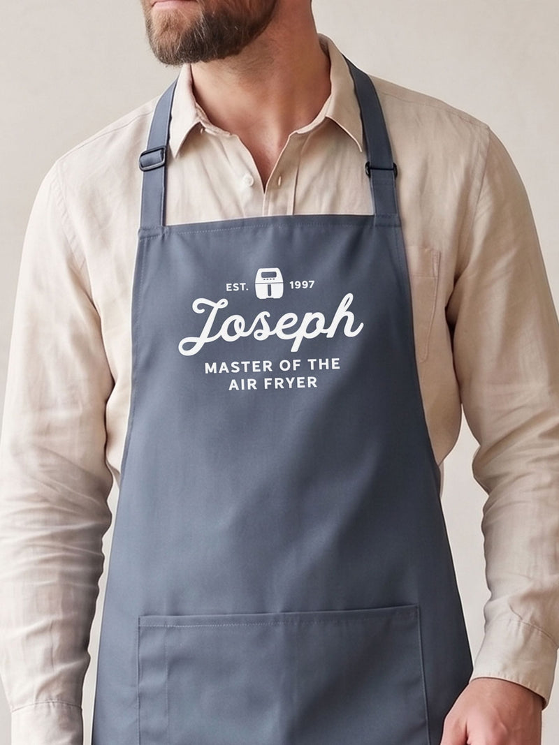 No Ordinary Gift personalised air fryer apron, UK version