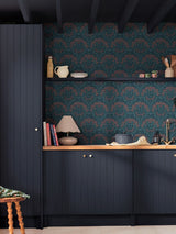 Next William Morris At Home Midnight Michaelmas Daisy Wallpaper 10m- Buy online at McGrocer
