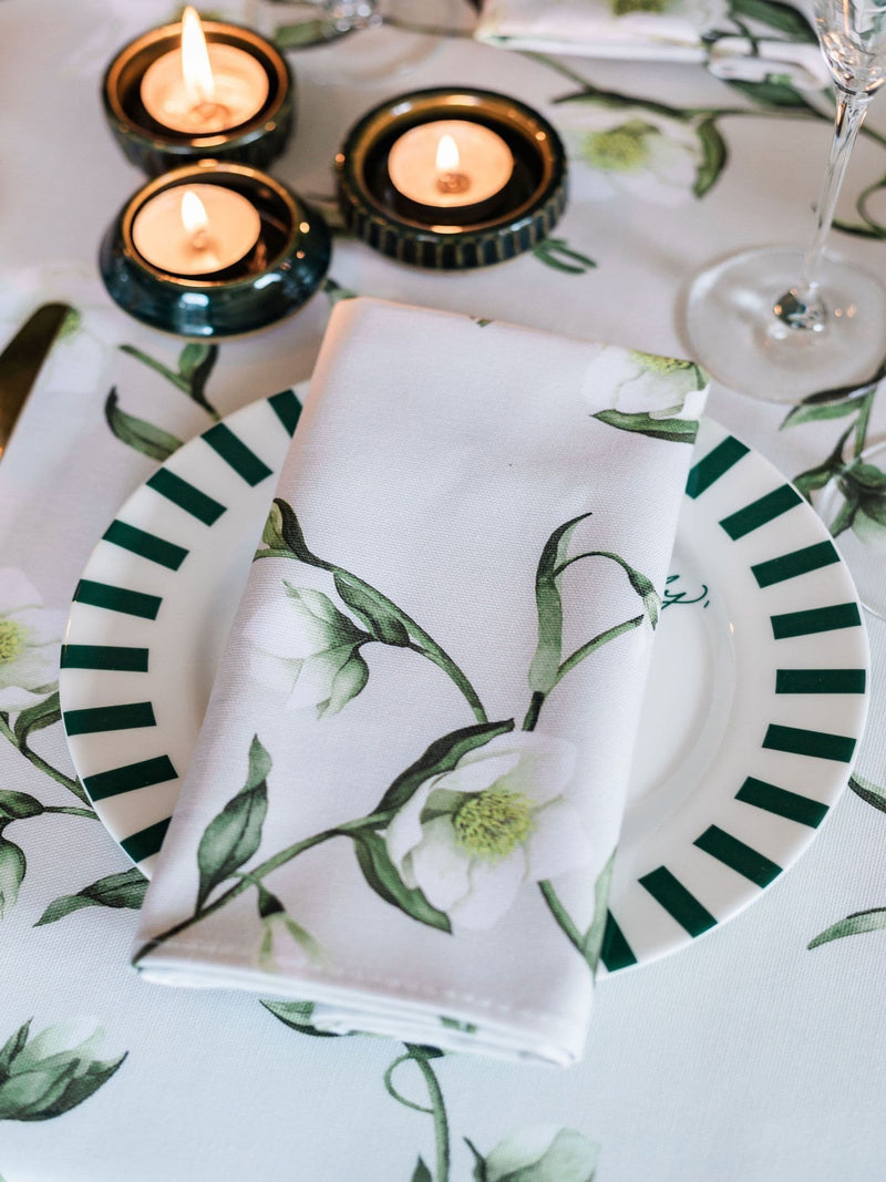 Avalon Home napkins snowdrop hellebore 45x45cm set of 2, imported from the UK